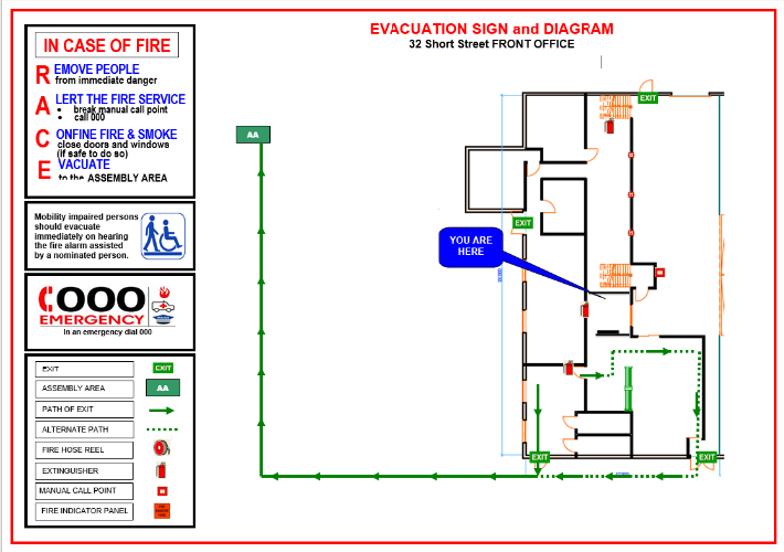 evac diagram front office