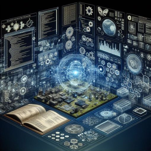 A concept image representing quality assurance, software testing, and critical software systems, including elements like code snippets, testing workflows, and quality metrics displayed on a digital interface.