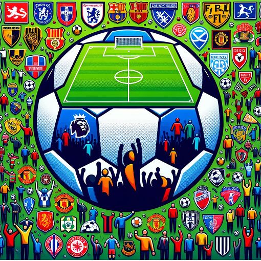 A vibrant soccer field with a football, surrounded by icons representing various Serie A teams and players, capturing the essence of the 2019/20 season.