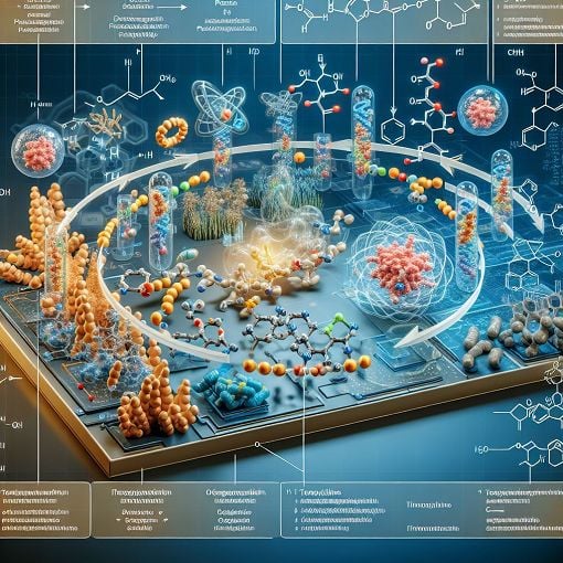 An educational graphic illustrating protein synthesis inhibitors, featuring tetracyclines and aminoglycosides in a scientific theme with molecules and bacteria