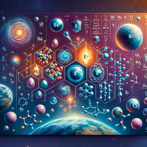 A colorful and engaging illustration of Lewis structures, chemical symbols, and electron arrangements, with a scientific background and elements from the periodic table.