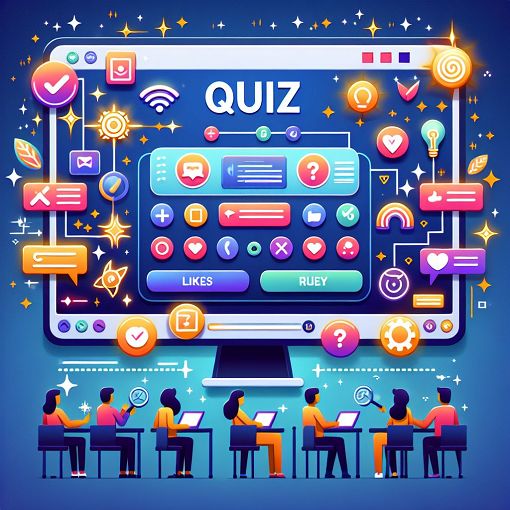 A visually engaging quiz interface showcasing elements related to online communities and signature campaigns, incorporating symbols of digital engagement and guidelines.