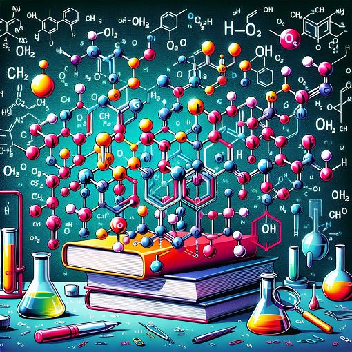 A vibrant illustration of different hydrocarbon structures including alkanes, alkenes, and alkynes, with chemical formulas visually represented, and academic symbols like test tubes and books in the background, creating an educational and engaging atmosphere.