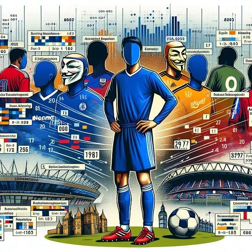 A colorful and dynamic graphic showcasing famous Chelsea FC players with their respective clubs in the background, emphasizing player transfers and football history.