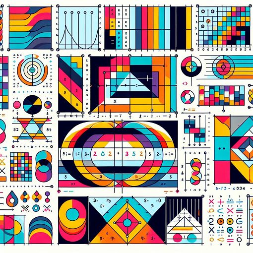 A visually appealing image representing geometric progression in mathematics, with illustrations of sequences and patterns in a colorful design.