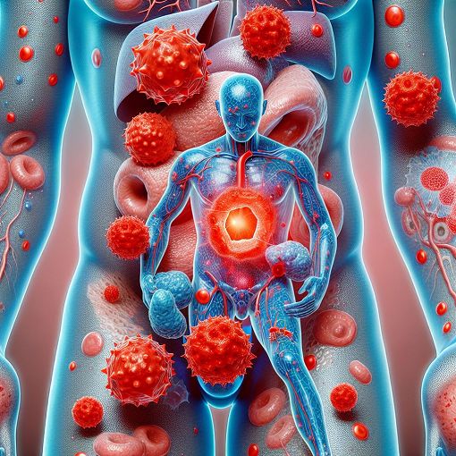 A vibrant illustration depicting the human immune system in action, showcasing inflammation with visual representations of redness, swelling, and immune cells responding to injury.