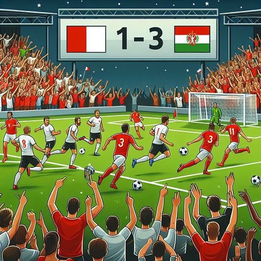 Create a striking graphic depicting a soccer match between Liverpool and Sevilla, highlighting key players and the final score of 1-3, with fans in the background showing a mix of emotions.