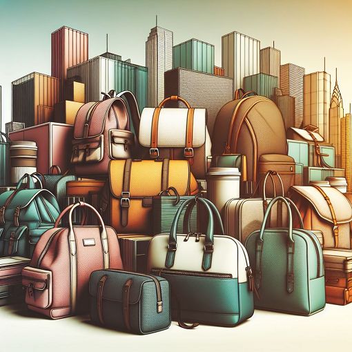 An artistic collage showcasing various Herschel bags and accessories, including backpacks, duffels, and colors, set against a stylish urban background.