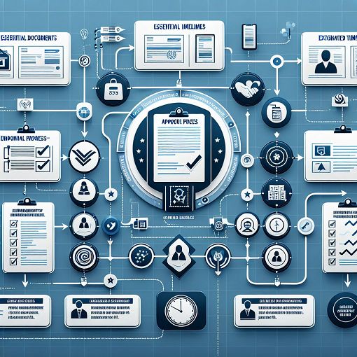 Create a professional and engaging infographic that illustrates a flowchart of the approval process for activities funded by JnJ, incorporating elements like documents, timelines, and key roles.