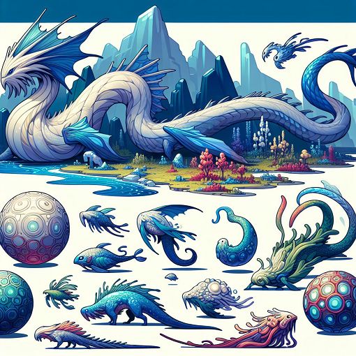 A fun and colorful illustration featuring various Pokémon characters and elements related to Pokémon battles and competitions, showcasing Gyarados, shiny Pokémon, and iconic Pokémon items like Poke Balls in an exciting landscape.