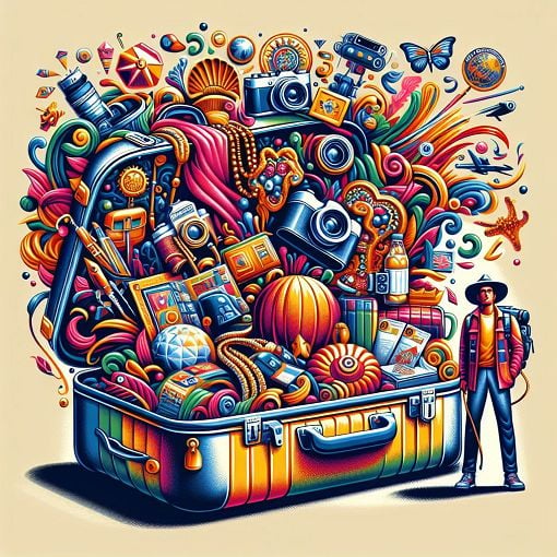 A vibrant and engaging illustration depicting travel-related themes, such as a suitcase filled with luxury points, an adventurous traveler, and icons representing various DRI membership tiers, all in a bright and colorful style.