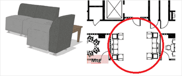 Open Office Breakout Area - Modular Chairs & End Tables