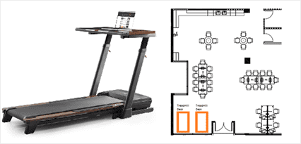 Treadmill Desks in Breakout Nook