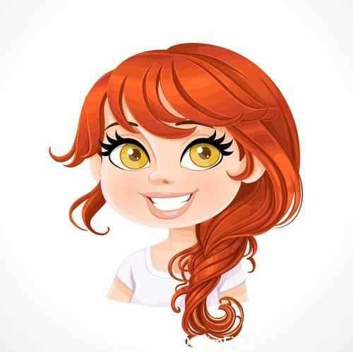 Beautiful-girl-with-red-hair-carelessly-braided-plait-vector