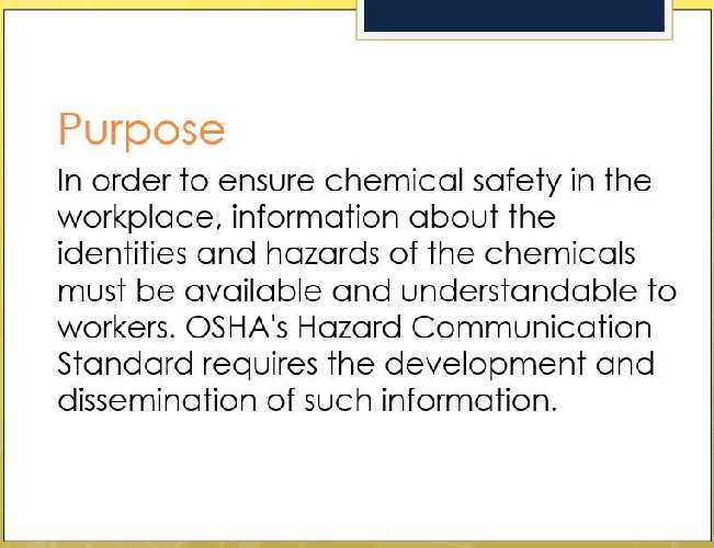 HAZARD COMMUNICATION GHS Take the Quiz QuizMaker